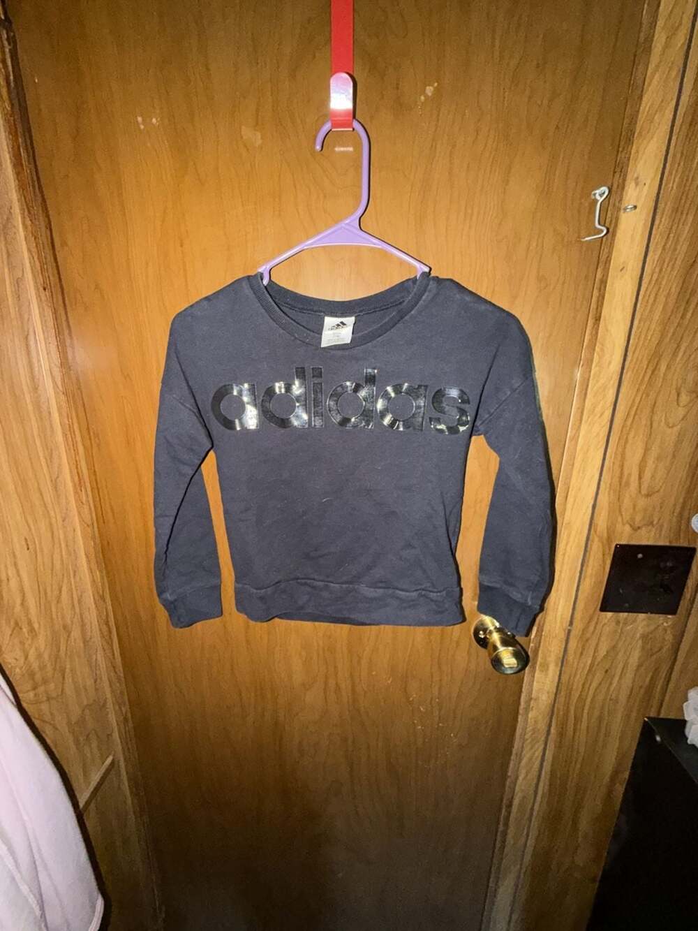Adidas Logo Graphic Sweatshirt Black Size S/CH (7/8)